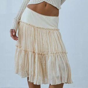 Urban outfitters Motel Anahita tiered chiffon midi skirt